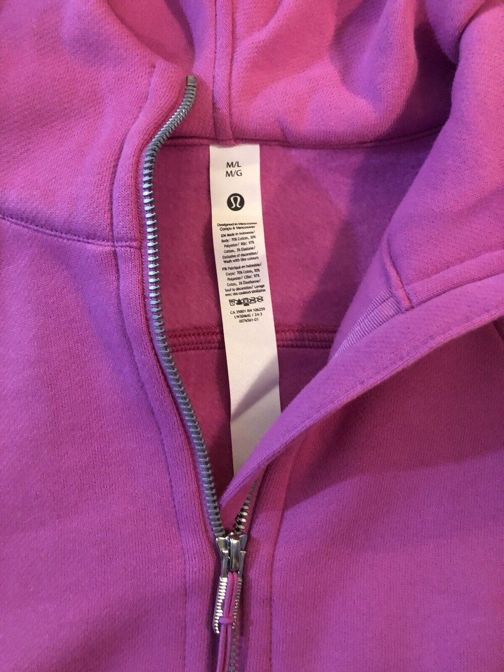 Lululemon Scuba Oversized 1/2 Zip Hoodie Pink Medium Thumbholes NWT - Picture 2 of 10